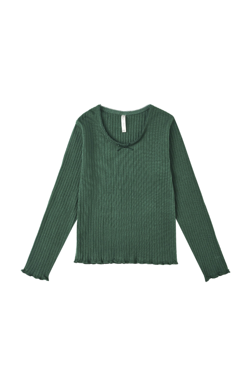 Ribbed Long Sleeve | Green