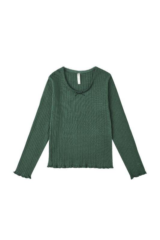 Ribbed Long Sleeve | Green