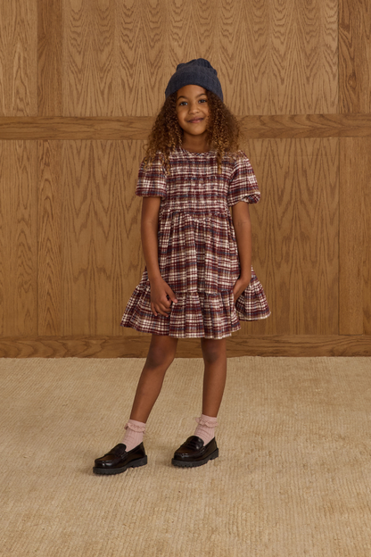 India Dress | Burgundy Plaid