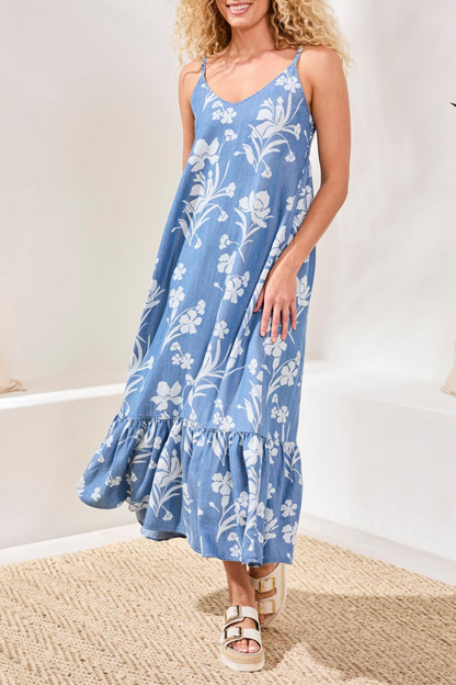 Maxi Dress with Bottom Frill
