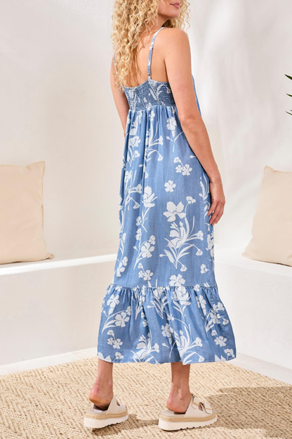 Maxi Dress with Bottom Frill