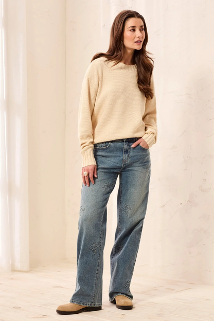 High Low Crewneck Sweater
