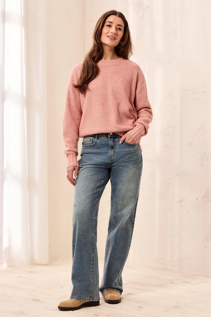 High Low Crewneck Sweater