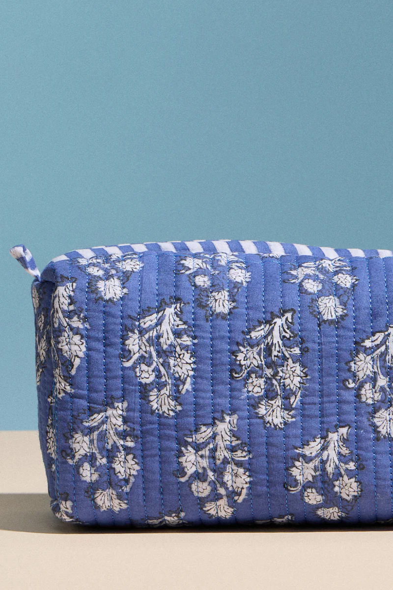 Quilted Travel Pouch | Blue