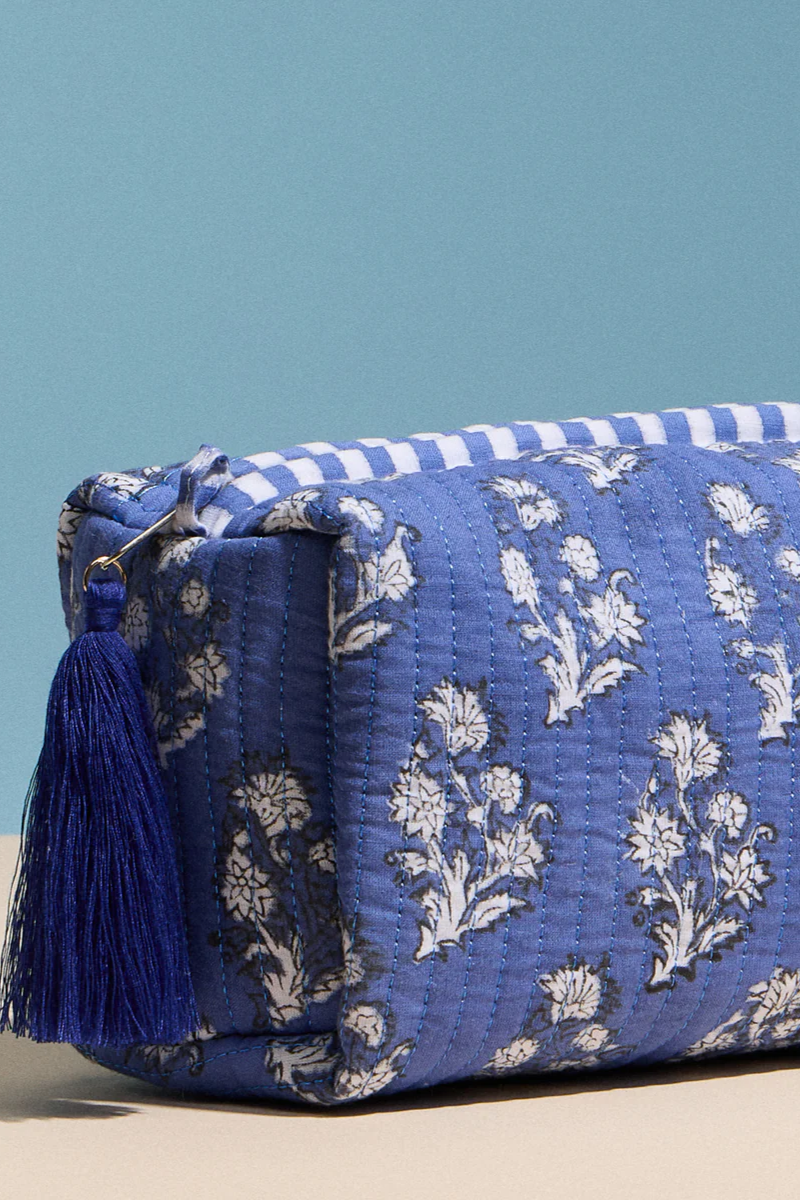 Quilted Travel Pouch | Blue