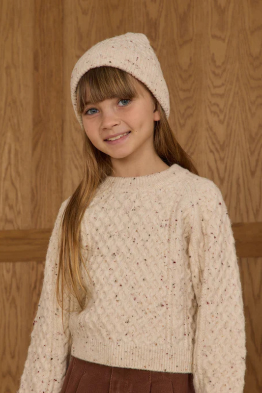 Speckled Cable Knit Sweater