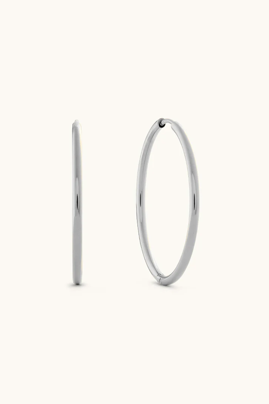 Lily Silver Hoop Earrings