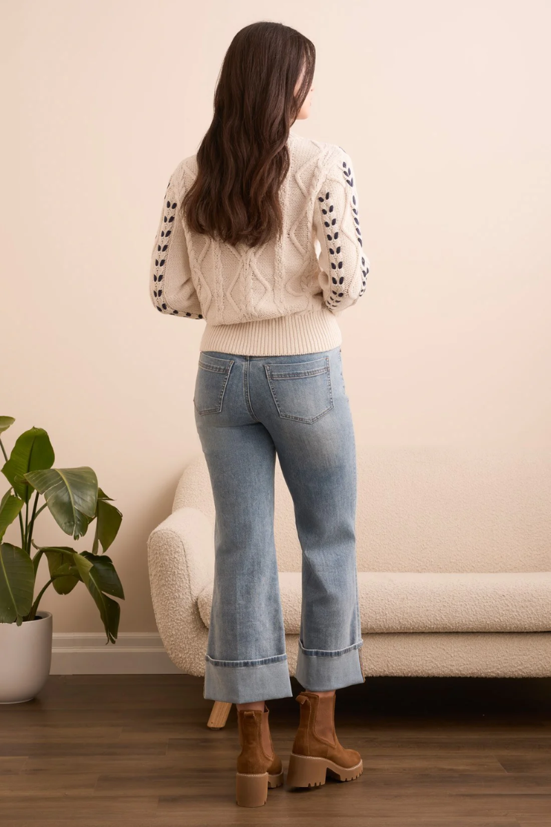 Cable Knit Mock Sweater