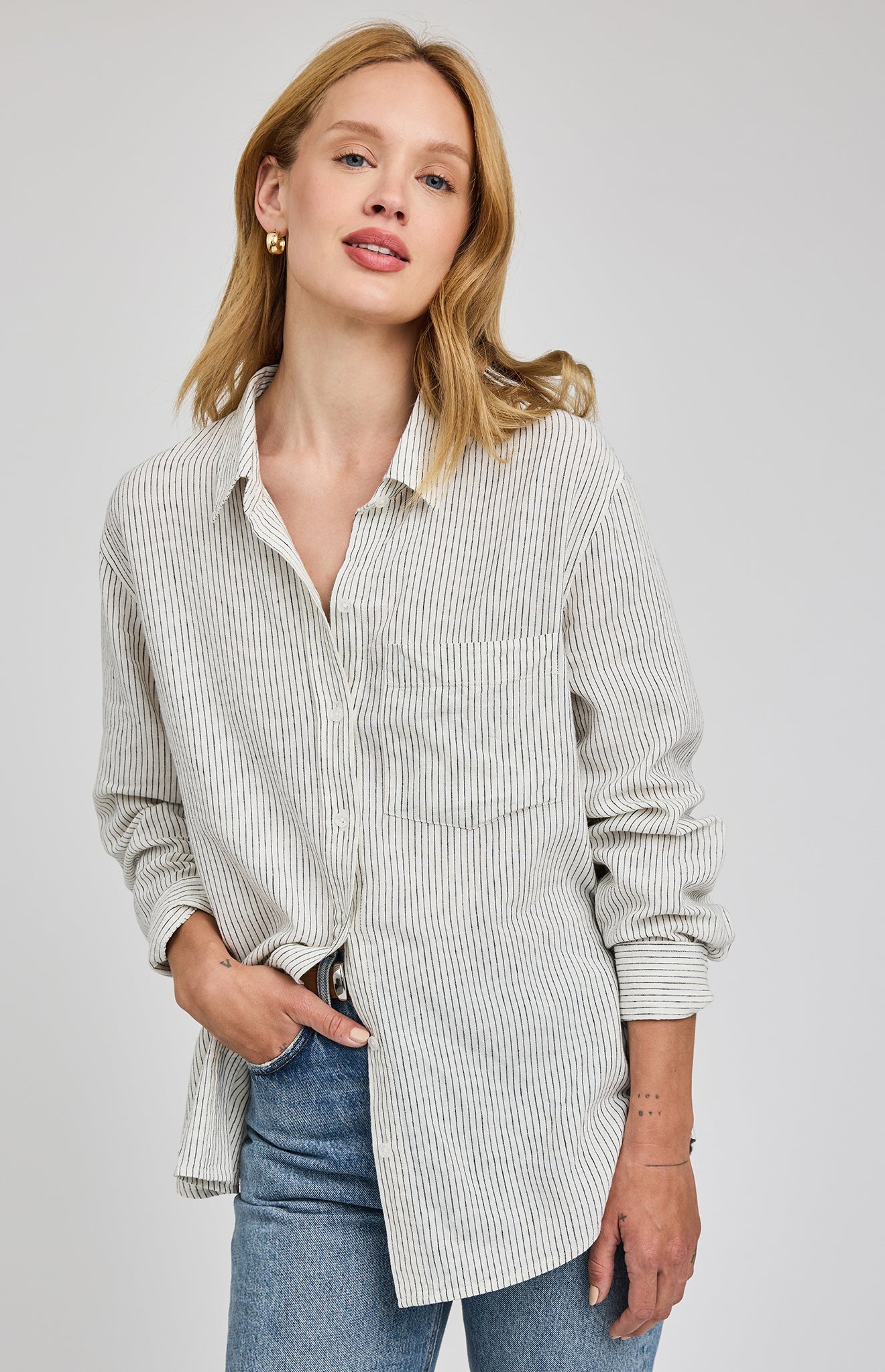 Dominique Button Down Top