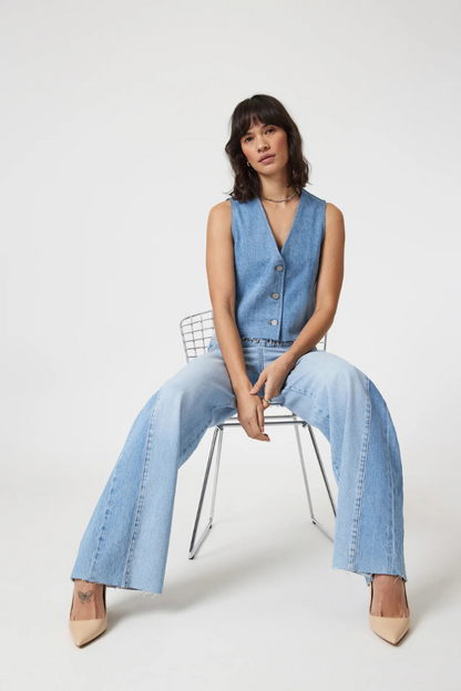 Blocking Denim Vest