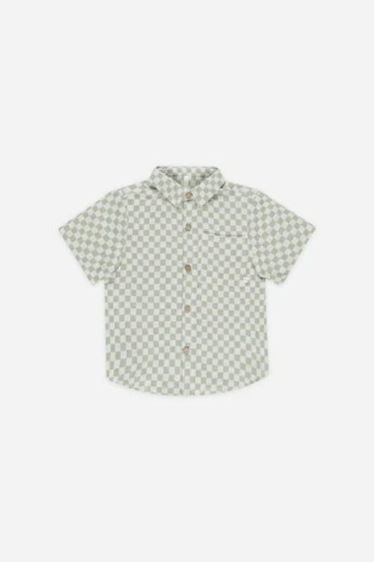 Boys Collared Short Sleeve Shirt | Sage Check