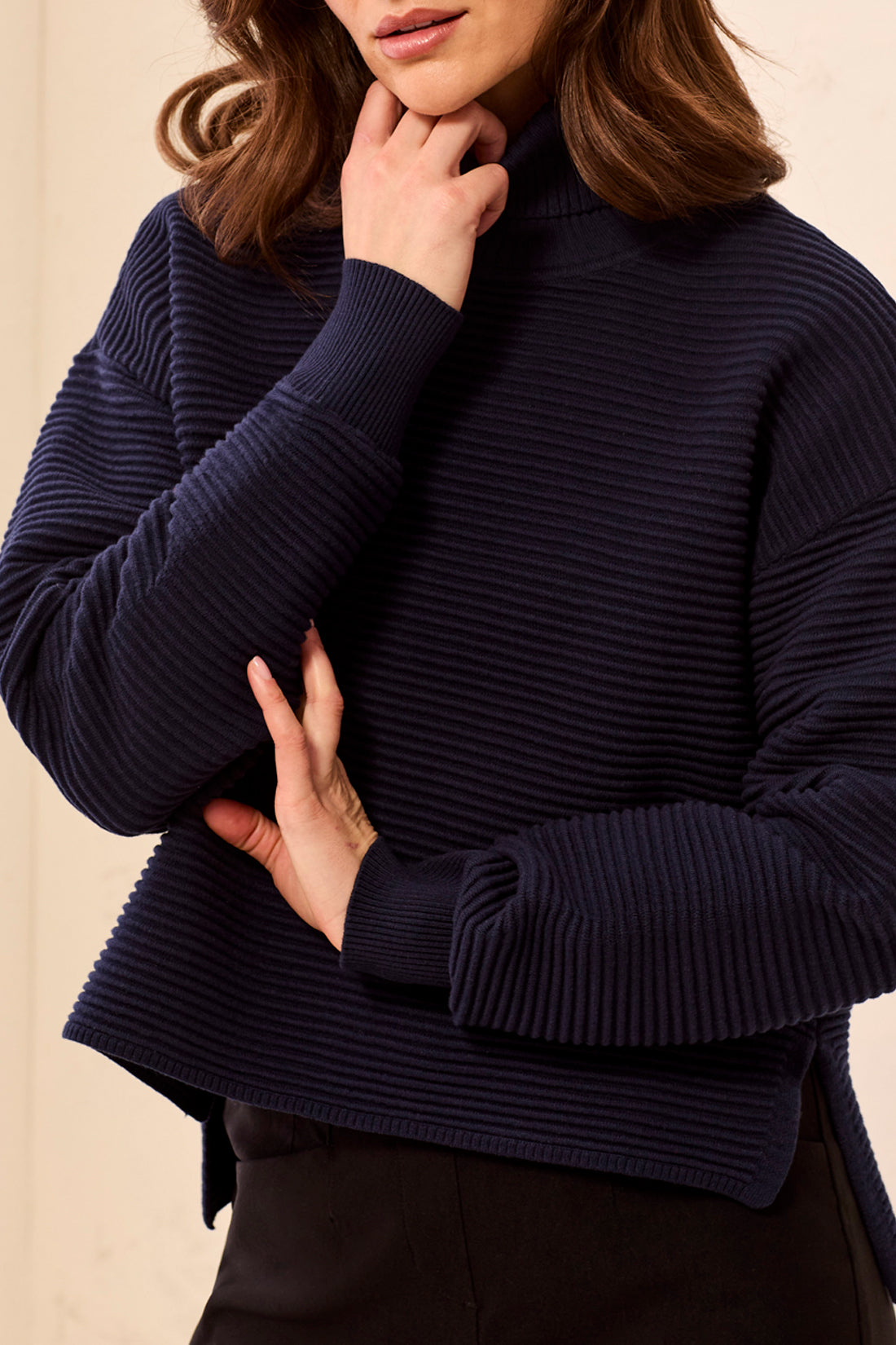 Turtleneck with Side Slits