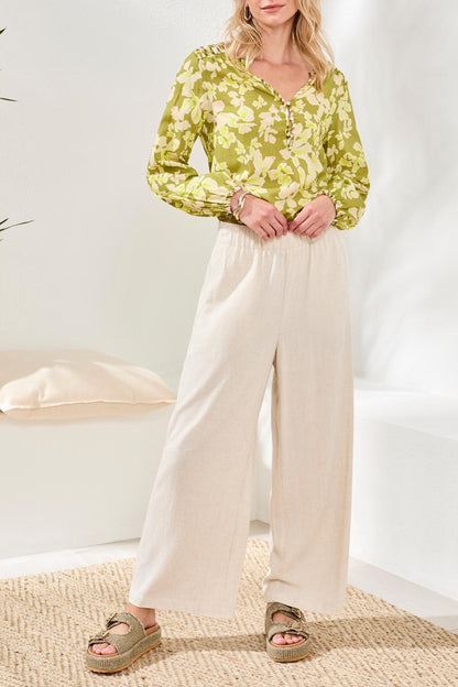 Flowy Linen Pull on Pant
